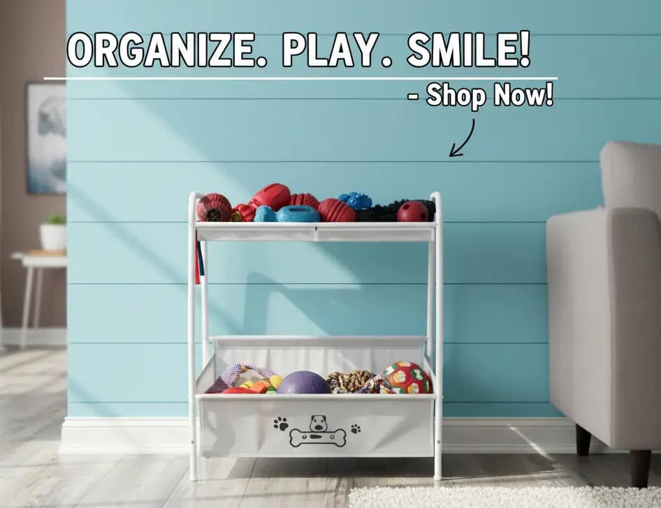 Lomivra dog toy basket with handles for easy carrying