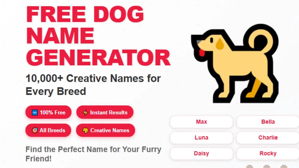 Dog Name Generator Free Perfect Names for All Breeds