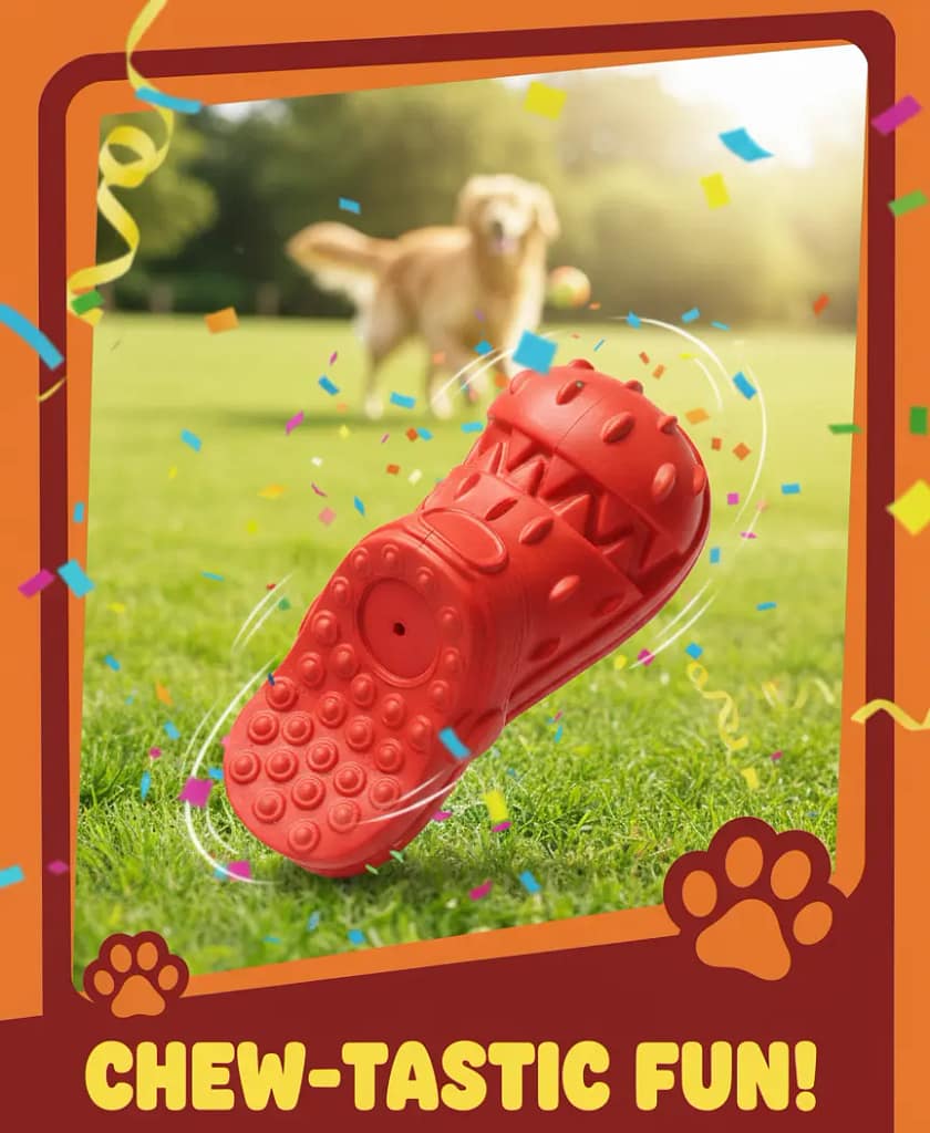 heavy duty squeaky chew toy for medium and large dogs