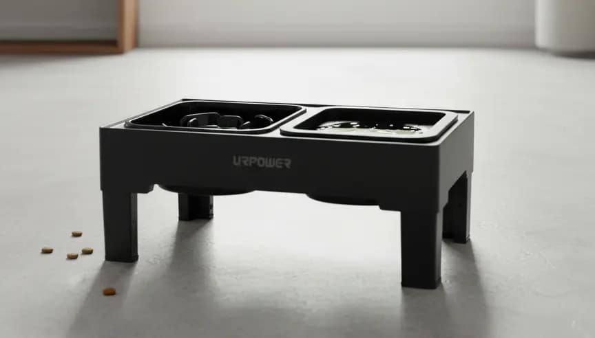 Urpower 2-em 1 Tigelas de cachorro de alimentador lento elevado com tigela de água